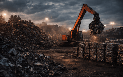 Article discussing how Section 232 tariffs increase the value of domestic scrap processing and highlight ERS engineered systems for shearing, shredding, sorting, and baling.