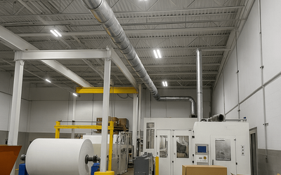 Engineered Recycling Systems solutions for trim removal and dust collection in modern paper converting facilities