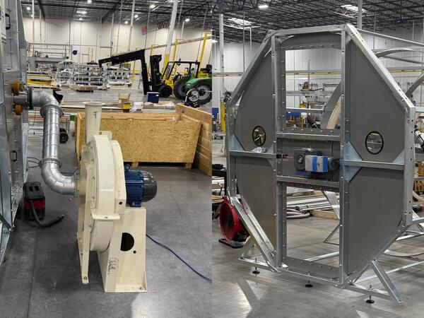 Engineered Recycling Systems CCM® OCT filter installed in a high-speed paper converting facility, capturing fibrous dust with precision airflow control.