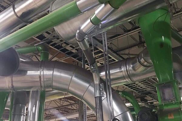 Pneumatic Transport System by Engineered Recycling Systems — dust-free, high-velocity material handling solution designed for efficient transfer of shredded metals, wires, and industrial scrap between processing stages, featuring customizable ductwork, en