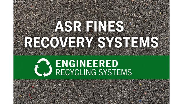 Engineered Recycling Systems (ERS) is helping recyclers unlock new value from one of the industry’s most overlooked materials: Automotive Shredder Residue (ASR), often called car fluff. With its latest ASR fines recovery systems, ERS transforms this compl
