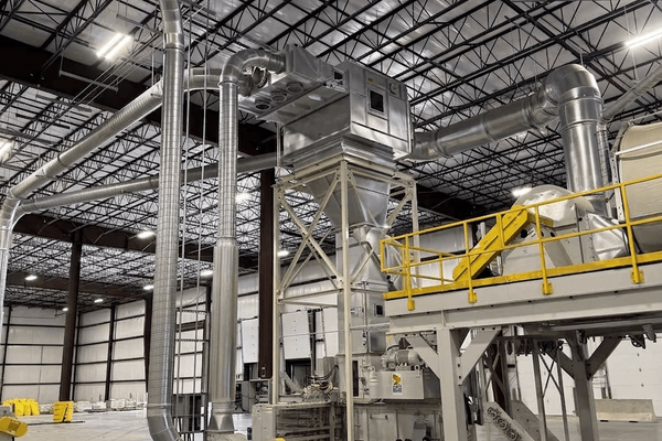 Engineered Recycling Systems LLC trim and matrix removal system designed for continuous waste extraction, stable airflow, and reliable scrap handling in high‑speed converting operations.
