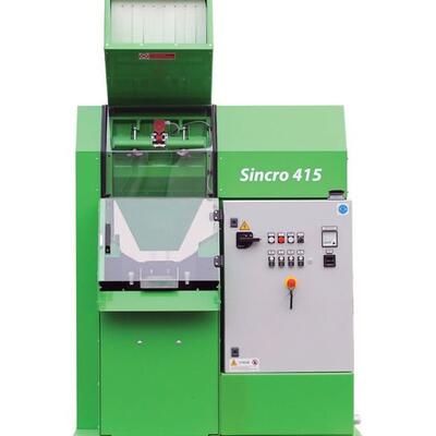 Guidetti Sincro 415 utilized by Engineered Recycling Systems — compact cable and radiator granulator designed for efficient recovery of copper and aluminum, featuring shredding, turbo mill, zigzag separator, and dry separation table, with manual or automa