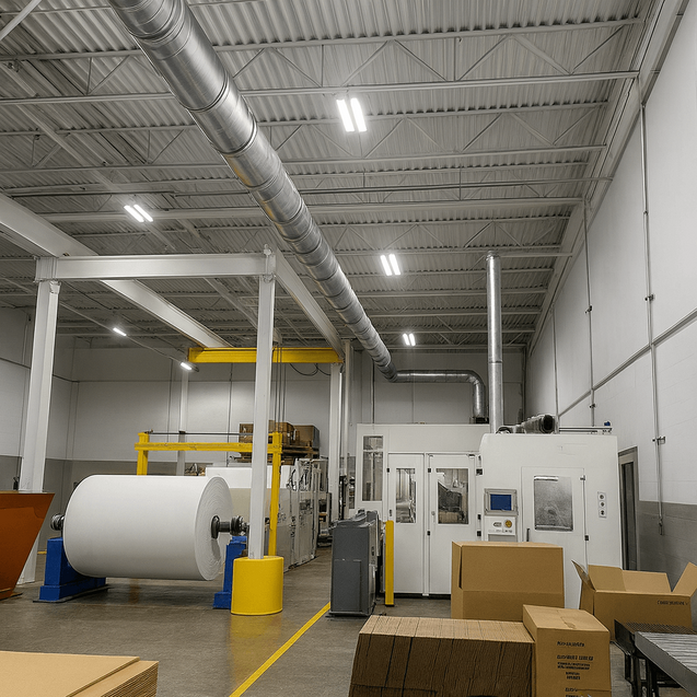 Engineered Recycling Systems solutions for trim removal and dust collection in modern paper converting facilities