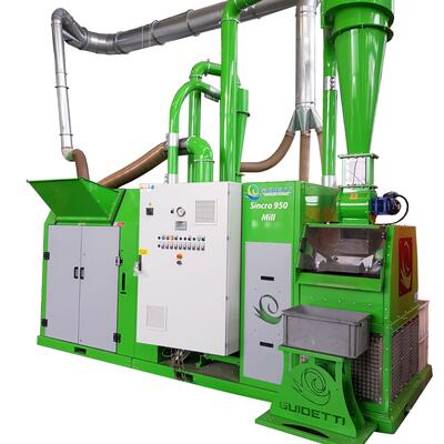 Guidetti Sincro Mill 950 utilized by Engineered Recycling Systems — high-capacity cable granulation system designed for processing rigid and flexible copper and aluminum cables, featuring blade granulator, zig-zag separator, turbo mill, and dry separation