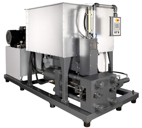 TH 1500M Briquette Press integrated by Engineered Recycling Systems — industrial-grade WEIMA compaction system seamlessly incorporated into ERS recycling lines, designed to transform metal chips, wood dust, and biomass into dense briquettes using matrix t