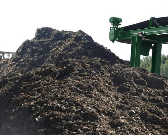 Shredder fines piling up at a scrap yard with no clear plan to recover the metal in it