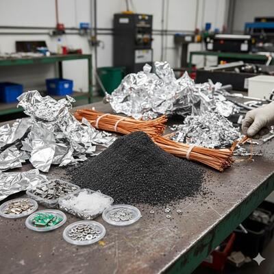 ERS black mass recovery system for EV battery recycling, engineered to separate copper, aluminum, and fine conductive materials from shredded lithium-ion battery residue using calibrated airflow, density separation, and advanced filtration.