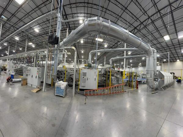 Engineered Recycling Systems filtration system for dust and trim control in high-speed paper converting environments