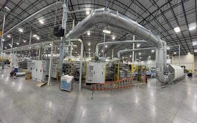 Engineered Recycling Systems filtration system for dust and trim control in high-speed paper converting environments