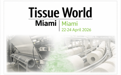 Engineered Recycling Systems LLC event poster for Tissue World Miami 2026 featuring tissue converting and conveyor systems