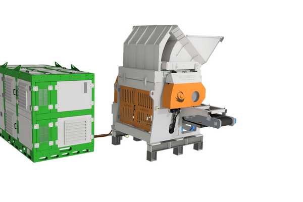 Guidetti PMG 1600 pre‑shredder used for heavy‑duty primary size reduction in cable and non‑ferrous recycling systems by Engineered Recycling Systems, the official Guidetti partner in the USA.