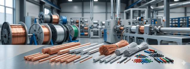 Engineered Recycling Systems in‑house wire scrap recovery for wire manufacturers, showing clean copper and aluminum production scrap symbolizing high‑purity recycling inside manufacturing facilities