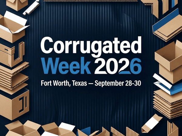 Corrugated Week 2026 graphic for the TAPPI and AICC corrugated packaging event in Fort Worth, Texas, September 28 to 30