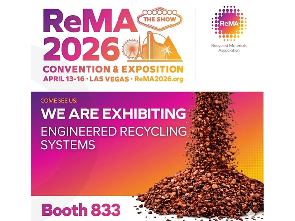 Engineered Recycling Systems displays Robi 71 and Turbo Mill 625/4 at ReMA 2026 Booth 833