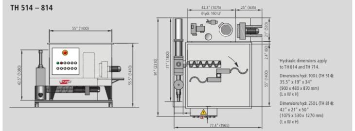 WEIMA TH-Series briquetting machine as shown — compact press integrated by ERS for converting metal chips and dust into dense briquettes using hydraulic matrix technology
