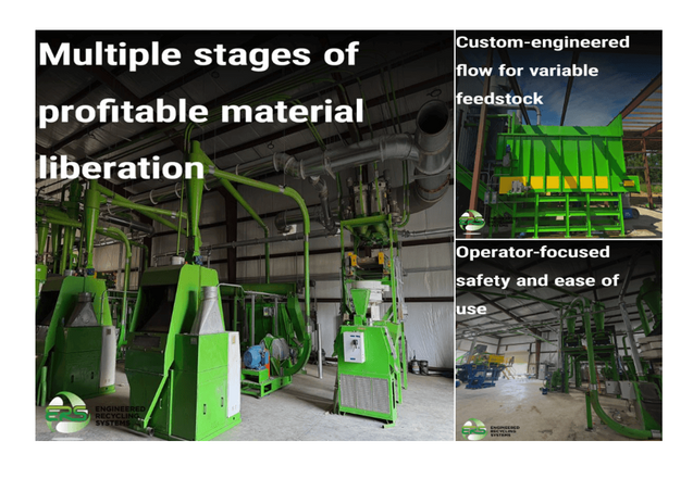 Full-scale ASR metal recovery system installed by ERS, featuring Robi Separation Tables, Turbo Mills, MC Mill, and optimized ducting for maximum scrap yield