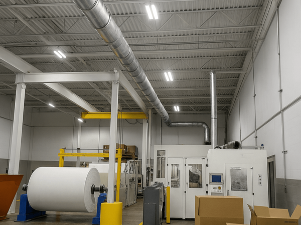 Engineered Recycling Systems solutions for trim removal and dust collection in modern paper converting facilities