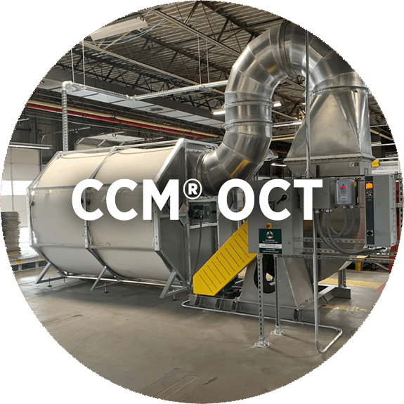 “Engineered Recycling Systems CCM® OCT filter system — modular continuous-cleaning unit designed for high-efficiency dust filtration in corrugated, tissue, and metals recycling operations